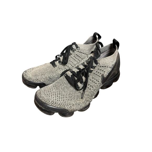 Nike Air VaporMax Flyknit 2 Cookies and Cream Black Gray Athletic Sneakers 8.5
